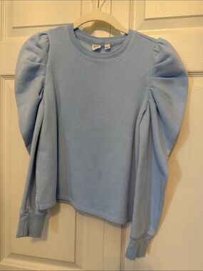 GAP Light Blue Puff Sleeve Sweatshirt